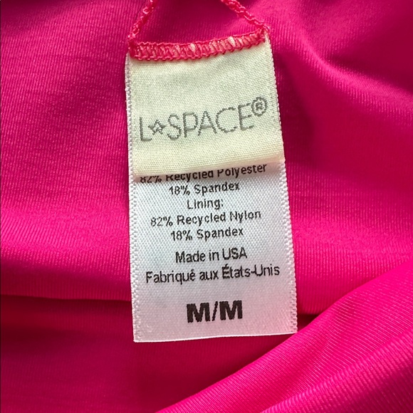 L*Space Hot Pink Jess Ribbed Bikini Top & Desi High Waist Bikini Bottom - Picture 4 of 4